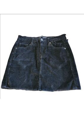 Brandy Melville Women's Black Corduroy  Raw Hem Mini Skirt, Small